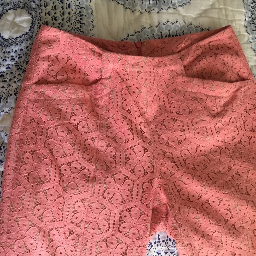 🍋🌴SALE🍋🌴 Salmon lace cropped pants from Anthropologie